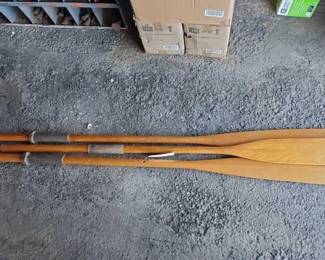 #10544 • (3) Pair of Vintage Wooden Canoe Paddles
