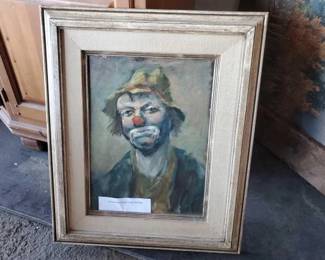 #10010 • Vintage Hans Raden Clown Painting
