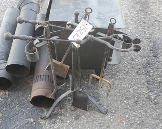 #15210 • Fire Place Tool Holder With Tools
