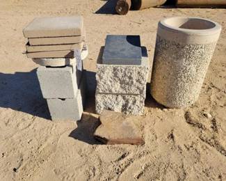#1952 • Cinder Blocks, Stepping Stones, and Concrete Ashtray
