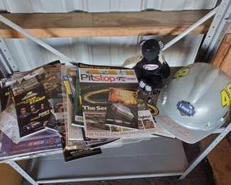 #10050 • Nascar Racing Magazines, Wilson Safety Helmet, The Kelley Collection Stuffed Animal
