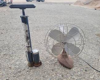 #15308 • Vintage Bicycle Pump and Fan
