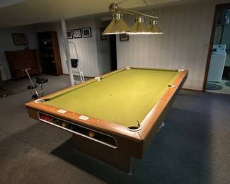 BUY IT NOW: Vintage Pool Table with Cues/Cue Rack. $300