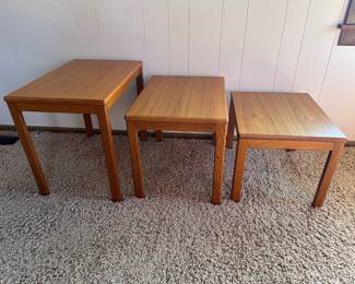 BUY IT NOW: Vintage Mid-Century Modern Danish Teak Bent Silberg-Mobler Nesting Tables (Set of 3). $250