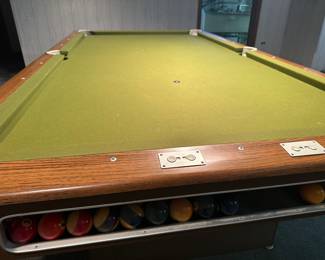 BUY IT NOW: Vintage Pool Table with Cues/Cue Rack. $300