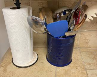 Paper towel holder & utensil holder