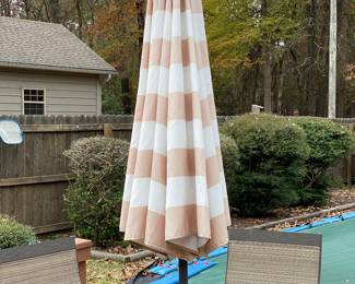 Umbrella with patio table & chairs 