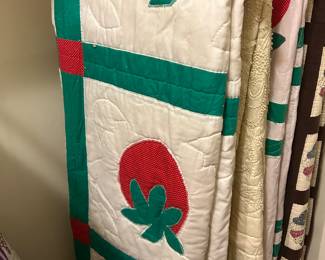 Two strawberry quilts