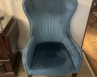 High back blue velour Chair