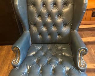 Blue leather chair