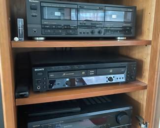 . . . Technics cassette player, Sony CD player, Denon receiver