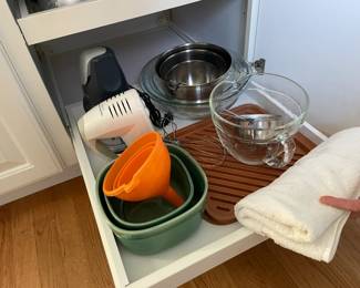 . . . mixer, can opener, mixing bowls