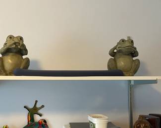 . . . speak-no-evil and hear-no-evil frogs -- see-no-evil frog is in basement!