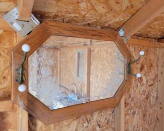 #10032 • Wall Mirror with Hat Hangers.
