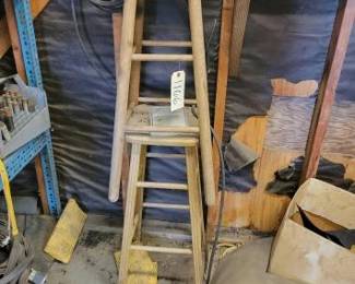 #1166 • 2 Wooden Stools

