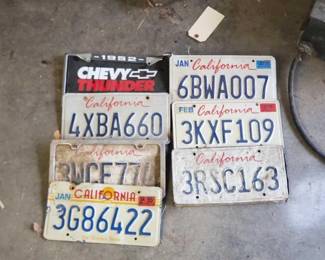 #1232 • (7) Liscense Plates & (3) Liscense Plate Holders
