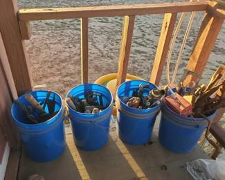 #5542 • (4) Blue Buckets Full Of Tools
