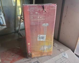 #5540 • Portfolio Airplane Biplane Pendant Glass Light Fixture & Stool
