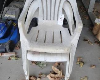 #3152 • 3 Plastic Patio Chairs
