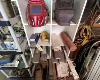 #1202 • (2) Welding Masks & Over 100 Welding Rods

