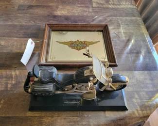 #910 • Vintage Harley Davidson Mirror and Telephone
