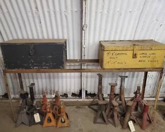 #1504 • Metal Rack With (2) Metal Chests
