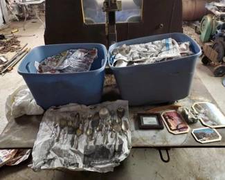 #1520 • (2) Totes Of Silverware & Glassware
