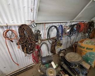 #1512 • Wall of Extension Cords, Rope, Flood Lights, & More
