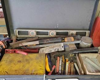 #1106 • Air Tools, Hammers, Levels, Measuring Tapes, Squares, Chalk Lines, Torches and Fittings, Sandind Wheels, and Wire Brushes
