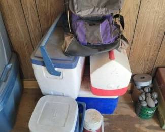 #5056 • 3 Ice Chests, 2 Water Coolers, 3 Lunch Bags
