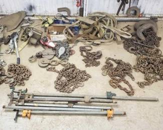 #1538 • Chains, Clamps, Bar Clamps, Pulleys, & More
