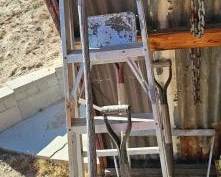 #2500 • '5 Ladder, 2 Shovels, Gas Can, Chains, and D-Ring Shackles
