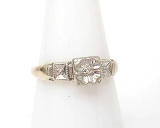 #310 • 14k Gold Two Toned Diamond Ring, 2g
