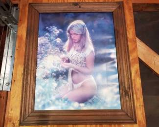 #1200 • Lady Sitting with Flowers Framed Photo Portrait
