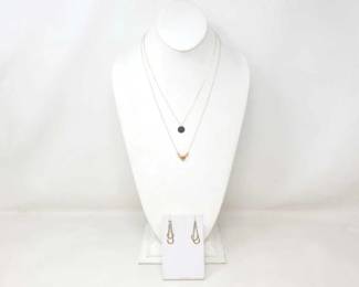 #312 • (2) 14k Gold Necklaces and Gold Earings, 3g
