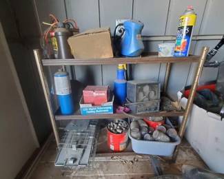 #5514 • Metal Rack Full Of Tools & Parts
