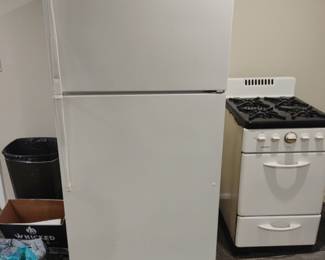 Clean fridge and vintage stove…..both work