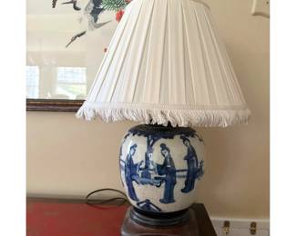 Chinese Blue and White Porcelain Lamp