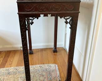 Chippendale Style Carved Mahogany Fretwork Tea Table