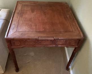 Carved Wood Game Table