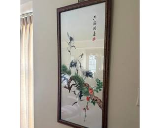 Japanese Cranes Silk Screen