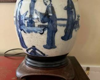 Chinese Blue and White Porcelain Lamp