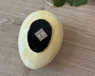 Oval Paper Mache with Rose Painting Trinket Box