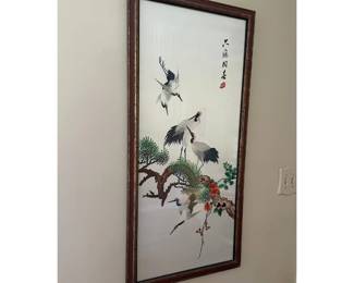 Japanese Cranes Silk Screen