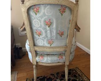 French Light Blue Upholstered Armchair