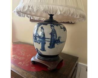 Chinese Blue and White Porcelain Lamp