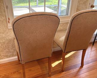 Parsons Style Beige Dining Chairs, a pair