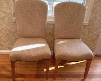 Parsons Style Beige Dining Chairs, a pair