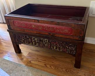 Painted Asian Chest on Stand