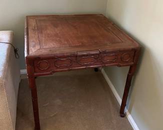 Carved Wood Game Table